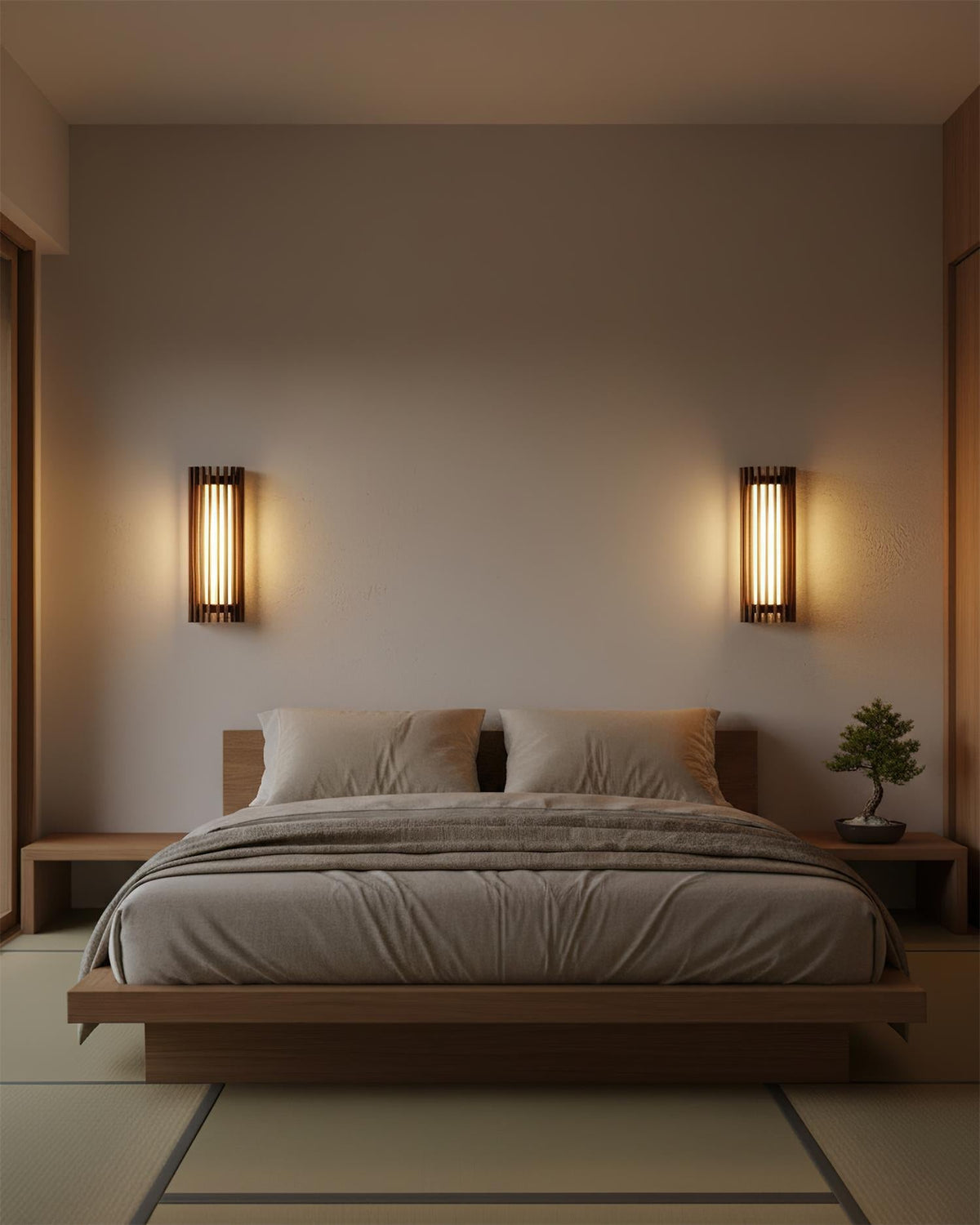 Applique Murale Lattes Noyer — Diffuseur Linéaire Vertical