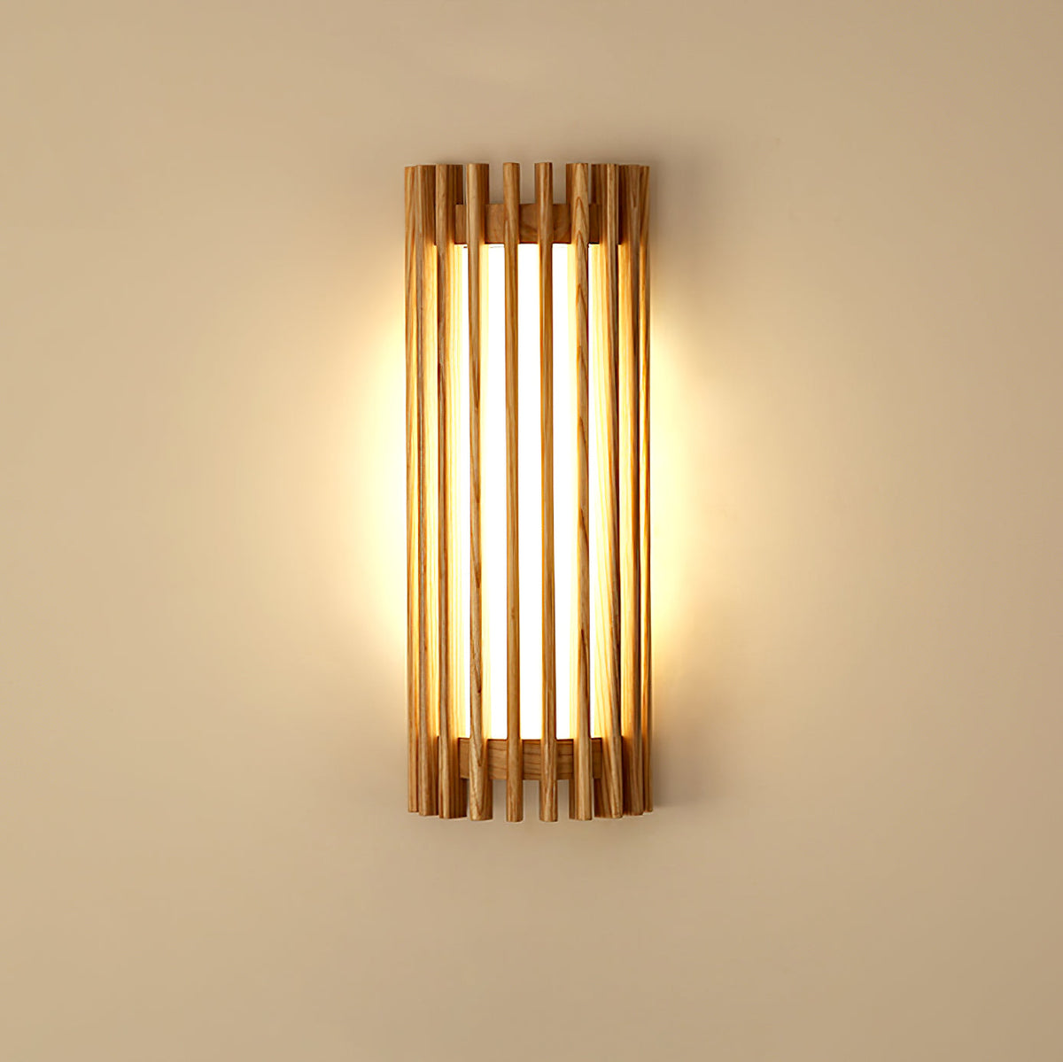Applique Murale Lattes Noyer — Diffuseur Linéaire Vertical