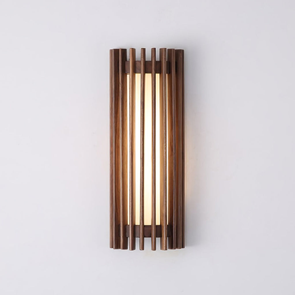 Applique Murale Lattes Noyer — Diffuseur Linéaire Vertical