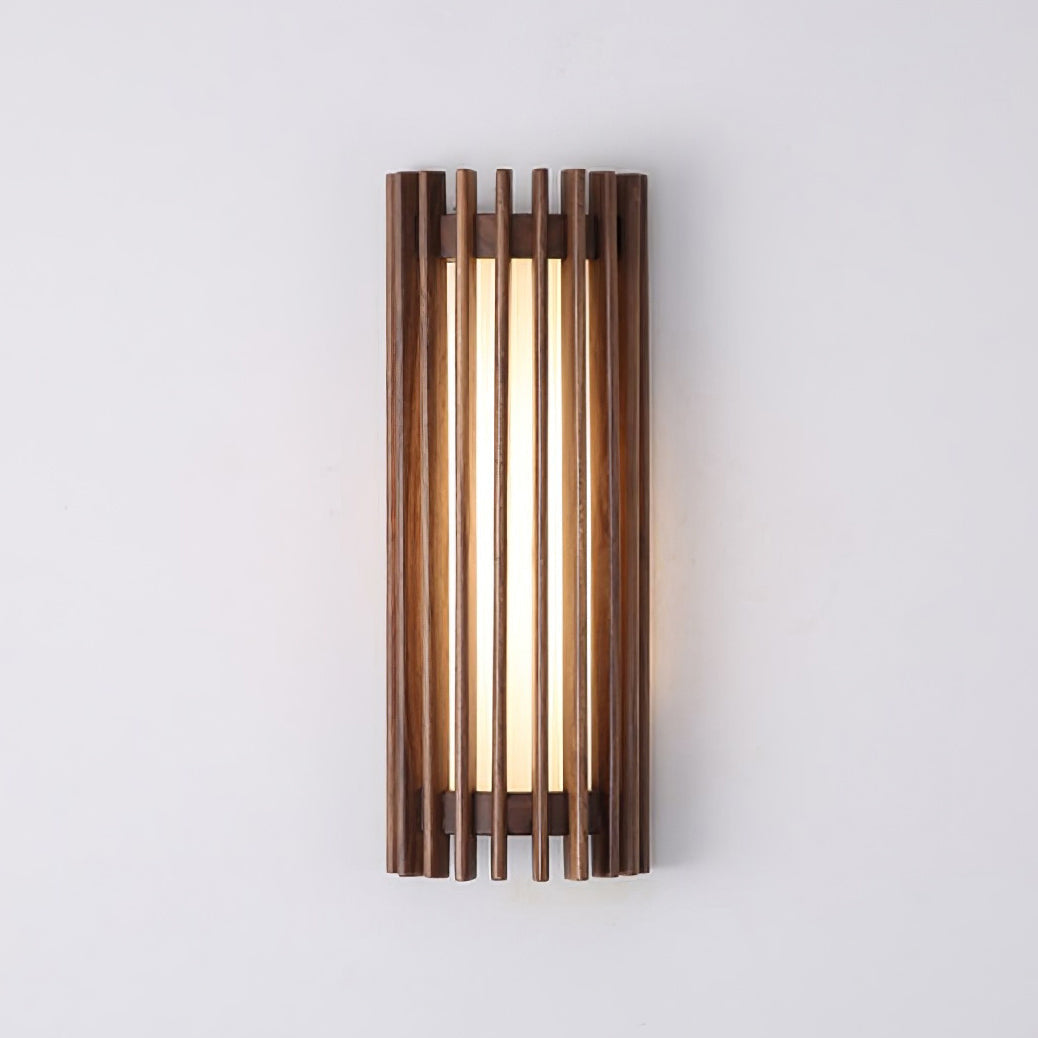 Applique Murale Lattes Noyer — Diffuseur Linéaire Vertical