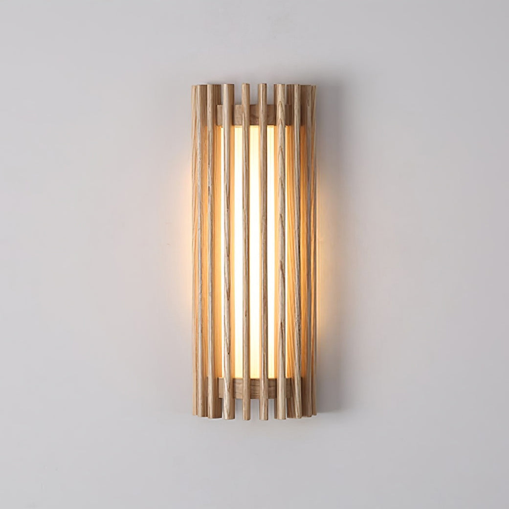 Applique Murale Lattes Noyer — Diffuseur Linéaire Vertical