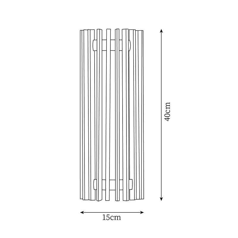 Applique Murale Lattes Noyer — Diffuseur Linéaire Vertical