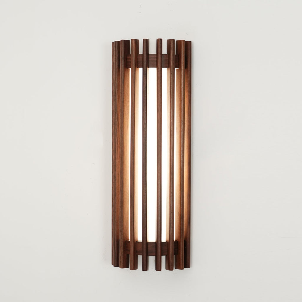 Applique Murale Lattes Noyer — Diffuseur Linéaire Vertical