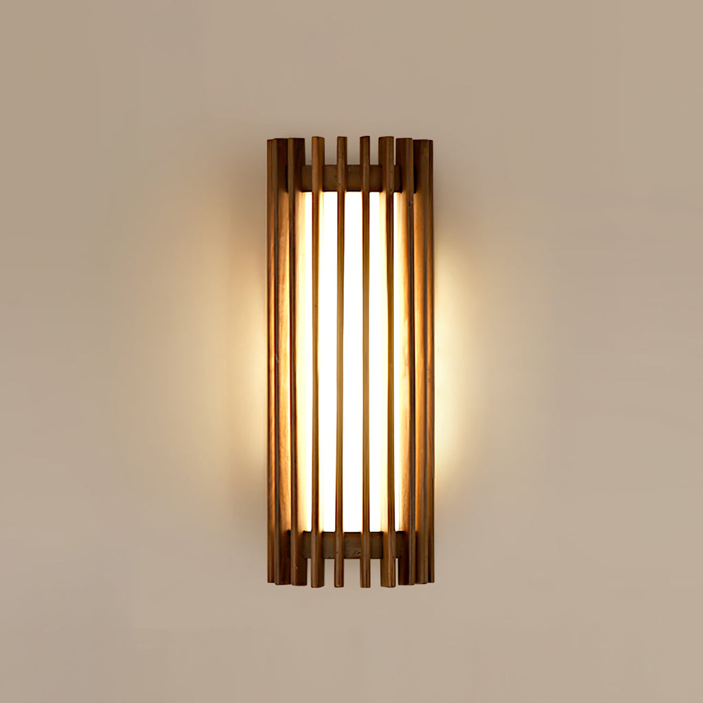 Applique Murale Lattes Noyer — Diffuseur Linéaire Vertical