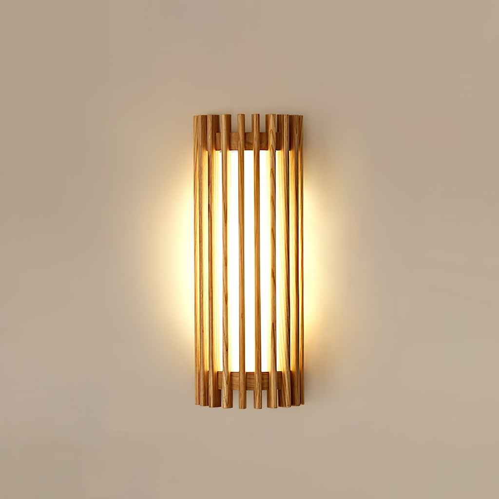 Applique Murale Lattes Noyer — Diffuseur Linéaire Vertical