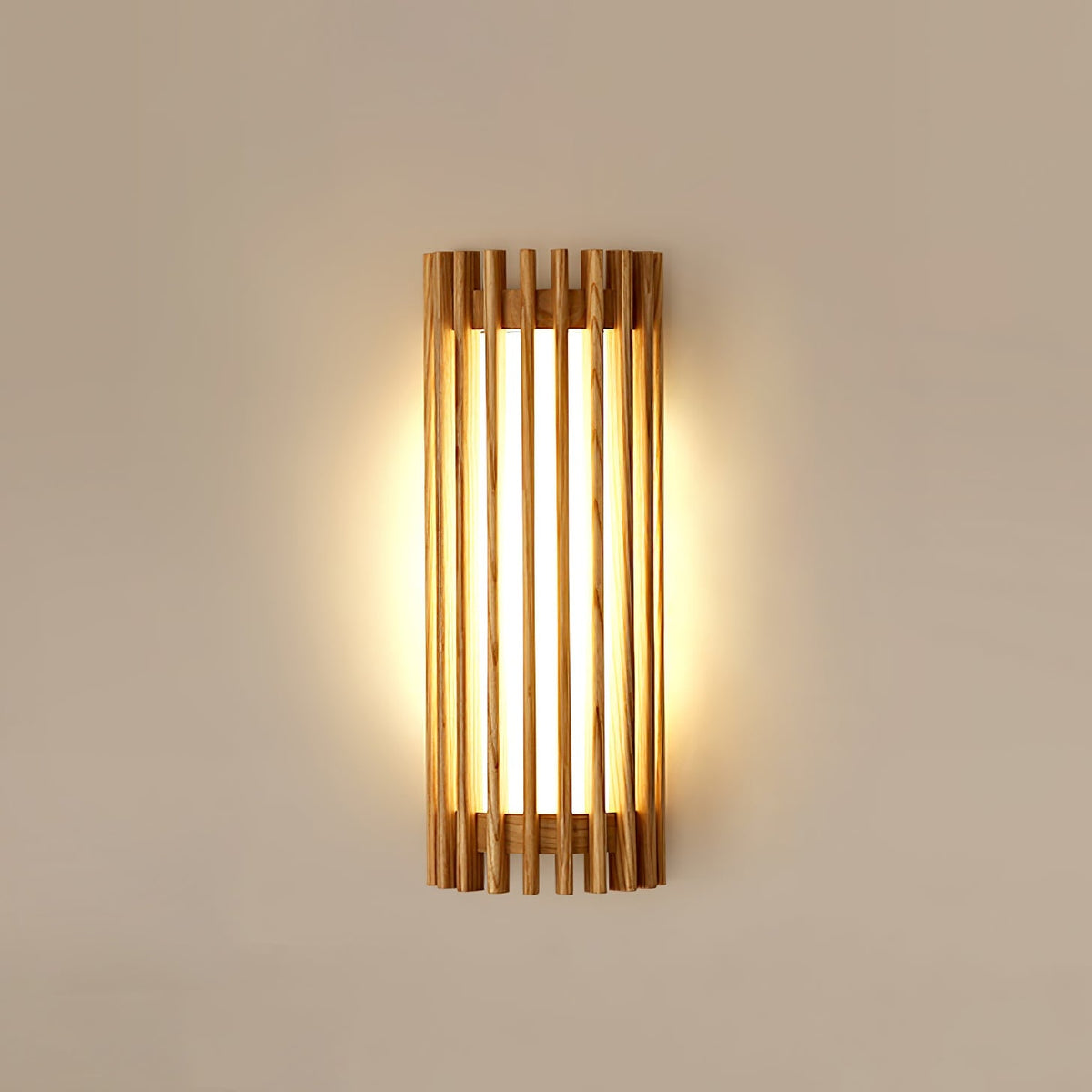 Applique Murale Lattes Noyer — Diffuseur Linéaire Vertical