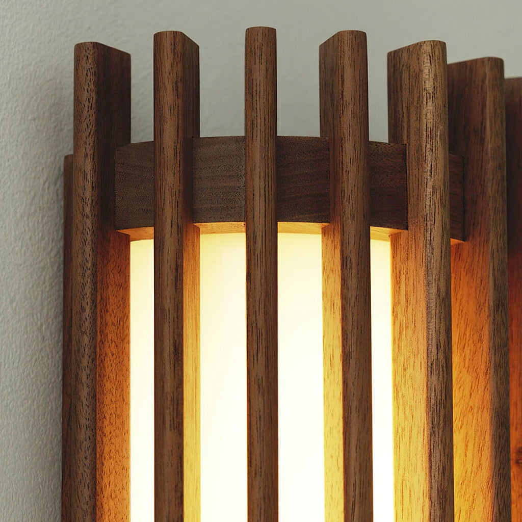 Applique Murale Lattes Noyer — Diffuseur Linéaire Vertical