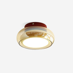 Plafonnier LED Verre Opale et Laiton — Lumière Blanc Chaud