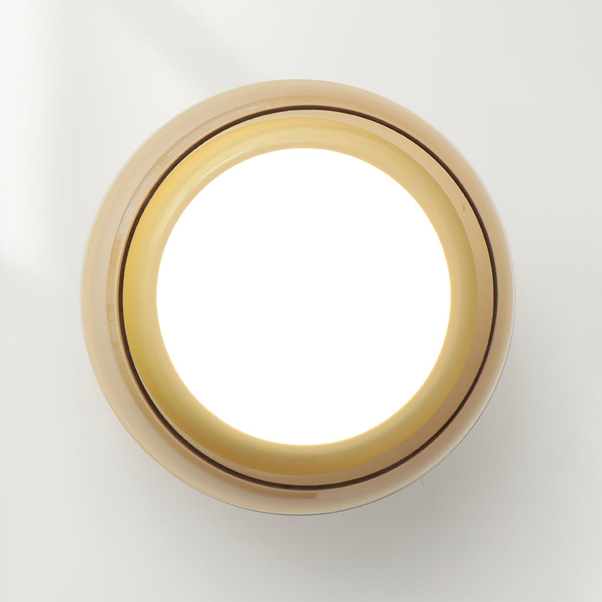 Plafonnier LED Verre Opale et Laiton — Lumière Blanc Chaud