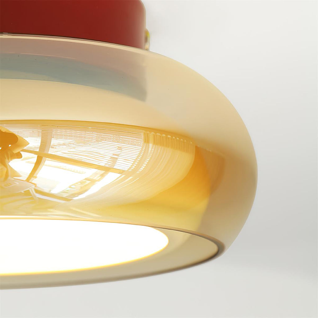 Plafonnier LED Verre Opale et Laiton — Lumière Blanc Chaud