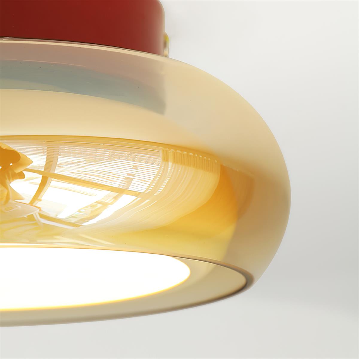 Plafonnier LED Verre Opale et Laiton — Lumière Blanc Chaud