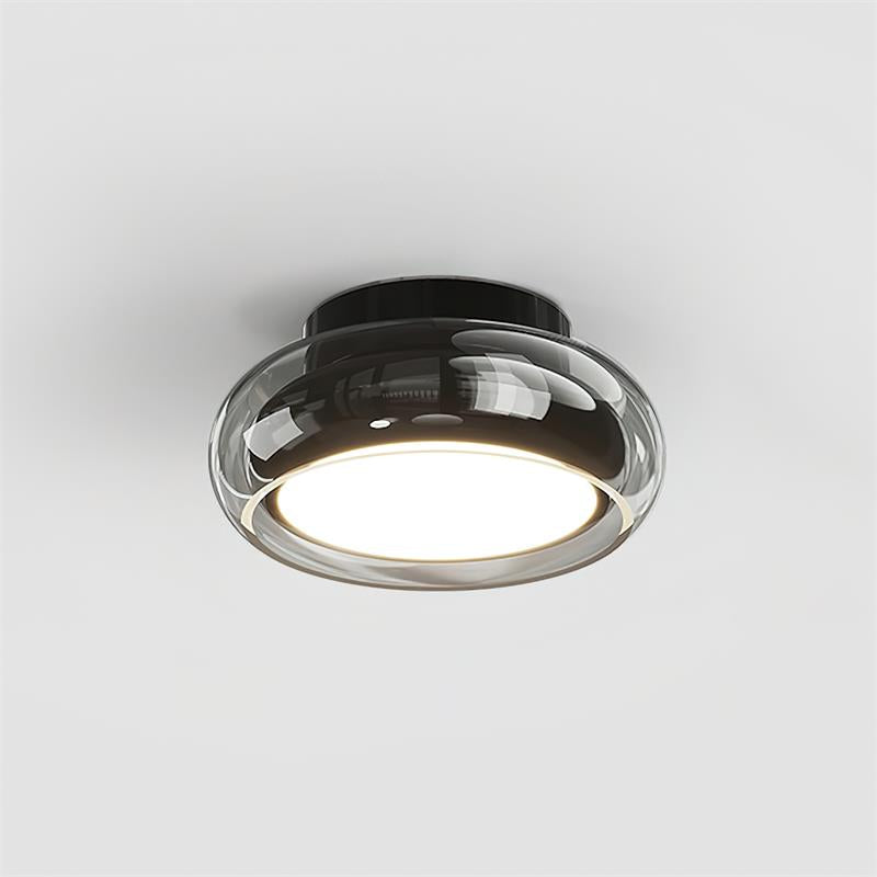 Plafonnier LED Verre Opale et Laiton — Lumière Blanc Chaud
