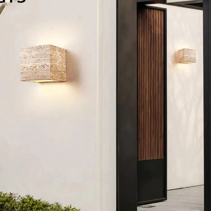 Applique Murale Travertin LED — Éclairage Extérieur Design
