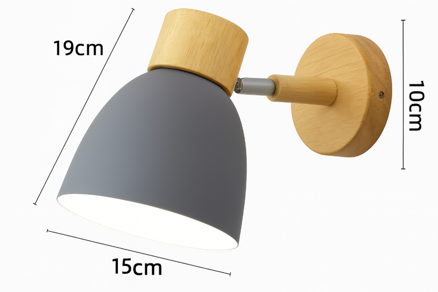 Applique Murale Cône Bois LED — Abat-Jour Conique