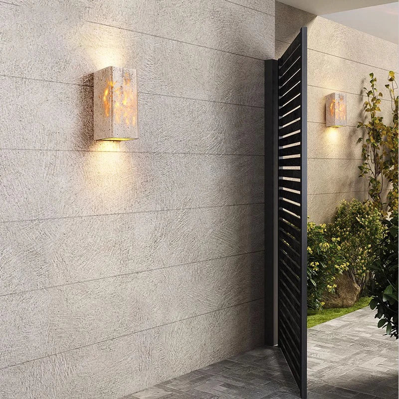 Applique Murale Travertin LED — Éclairage Extérieur Design