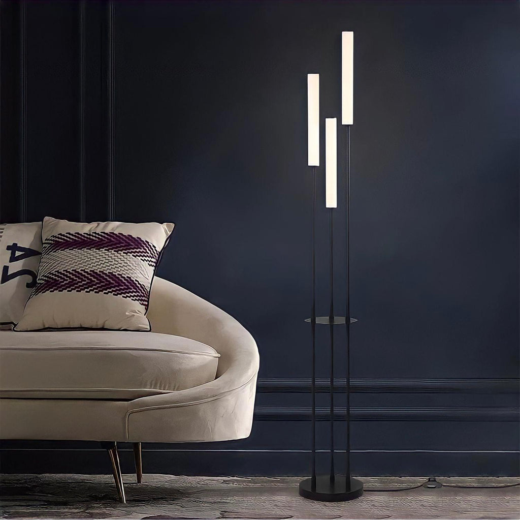 Lampadaire LED 3 Bras Rotatifs — Pied Trépied Métal