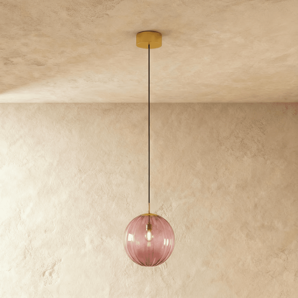 Suspension Fer Forgé et Verre Dôme — Industriel Élégant