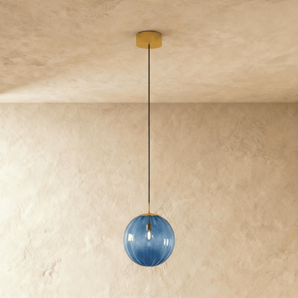 Suspension Fer Forgé et Verre Dôme — Industriel Élégant