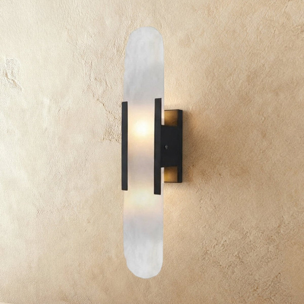 Applique Murale Albâtre Sculpté — Cadre Métal Design