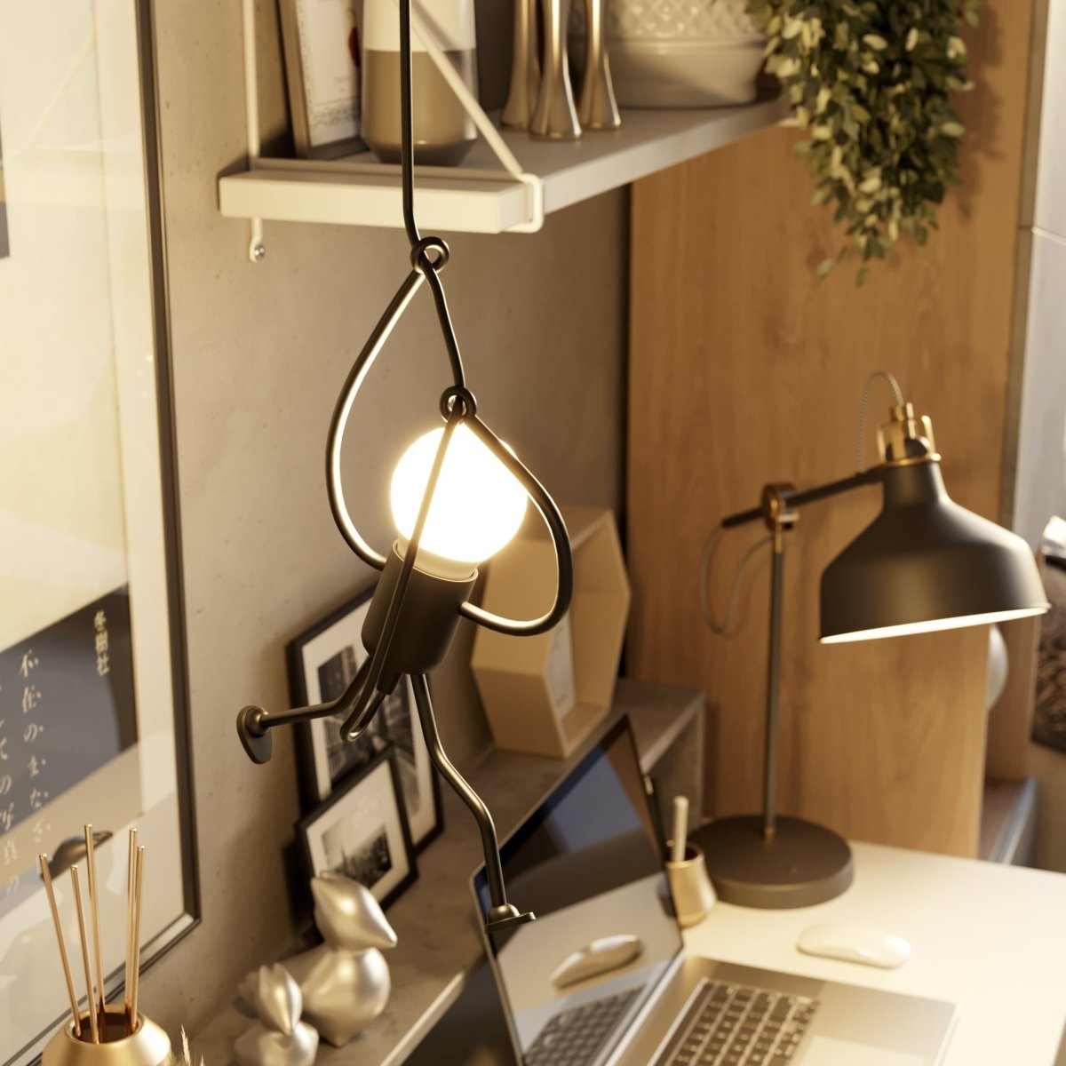 Suspension Fer Forgé — Câble Réglable Design