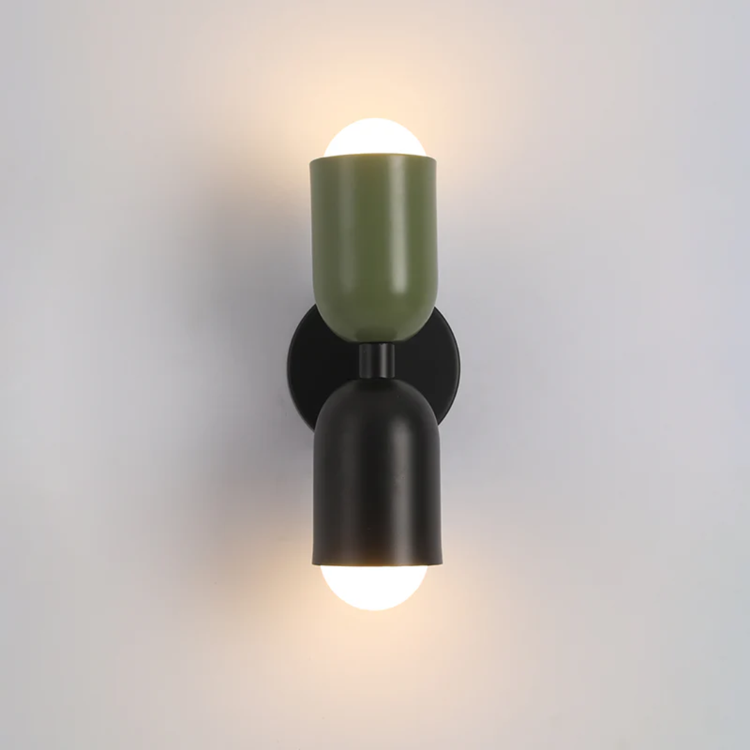 Applique Murale Cylindre Fer Forgé LED — Double Éclairage