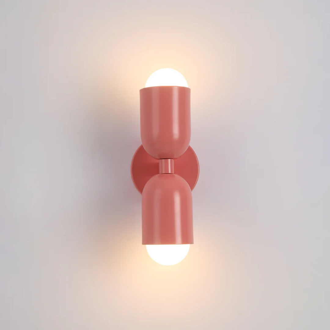 Applique Murale Cylindre Fer Forgé LED — Double Éclairage