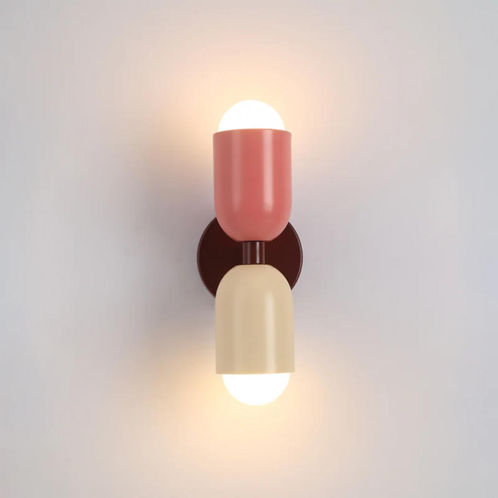 Applique Murale Cylindre Fer Forgé LED — Double Éclairage
