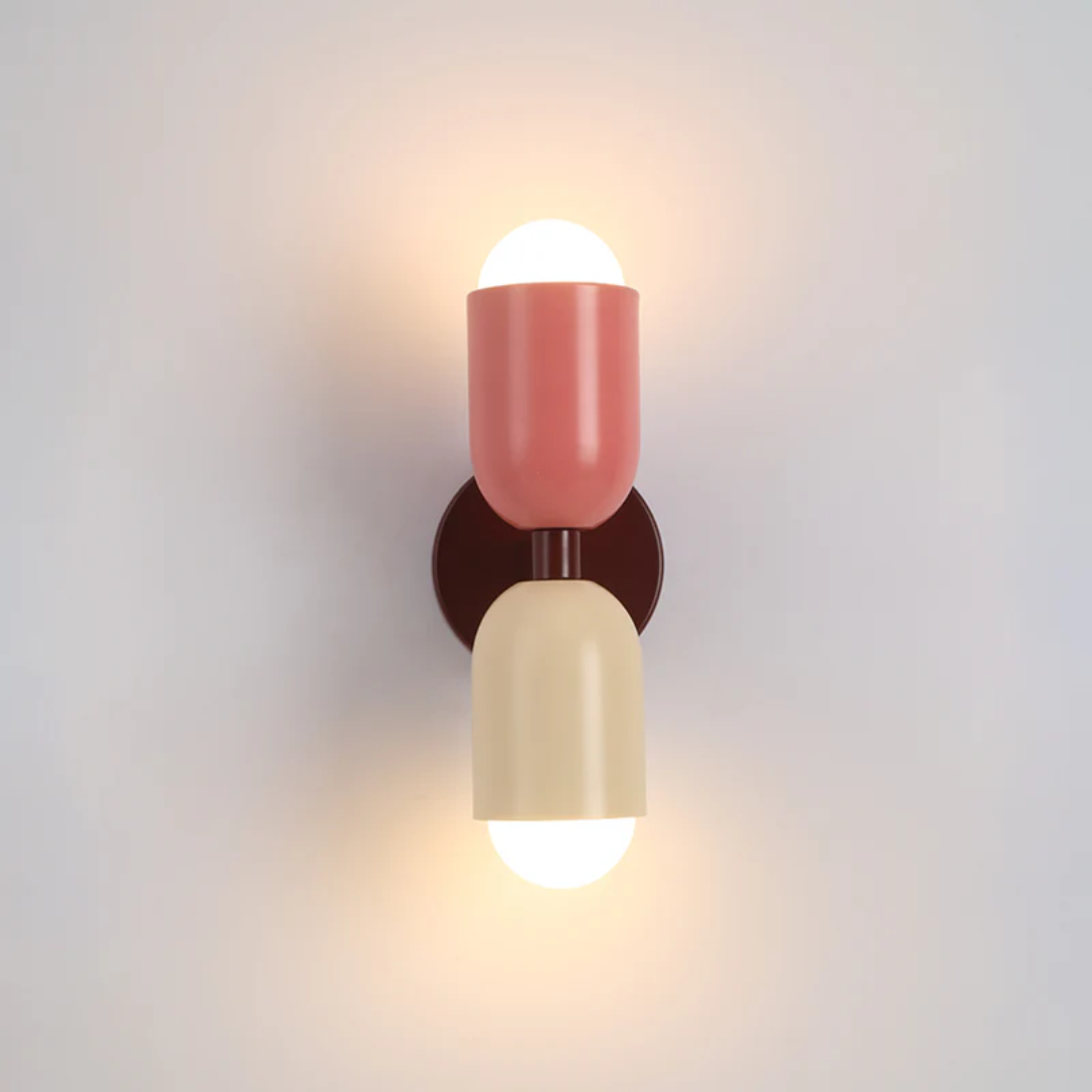 Applique Murale Cylindre Fer Forgé LED — Double Éclairage