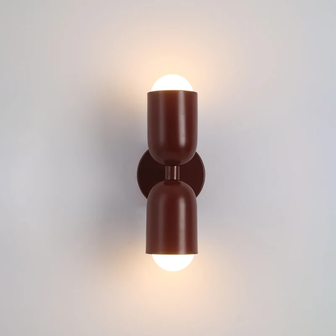Applique Murale Cylindre Fer Forgé LED — Double Éclairage