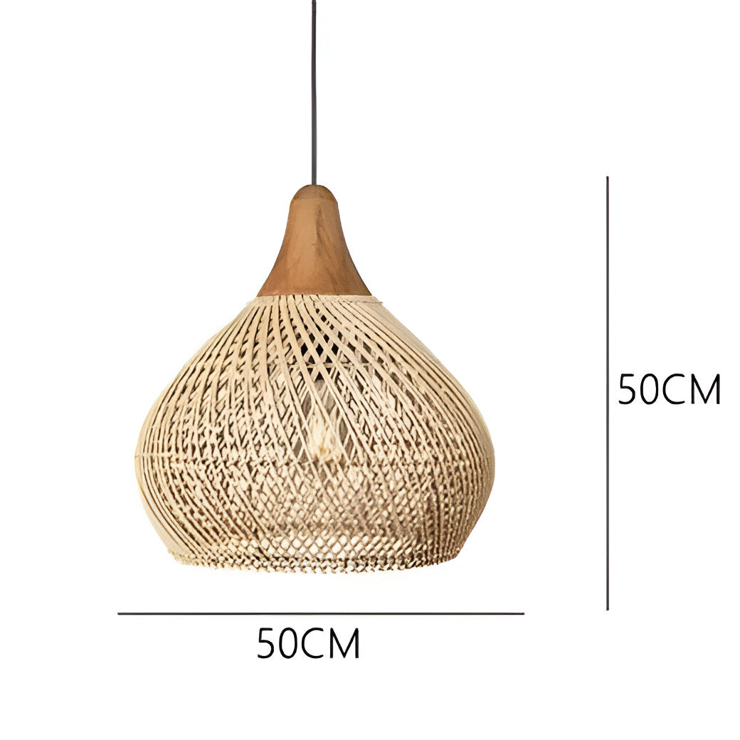 Suspension Rotin Tressé Main — Dôme Artisanal