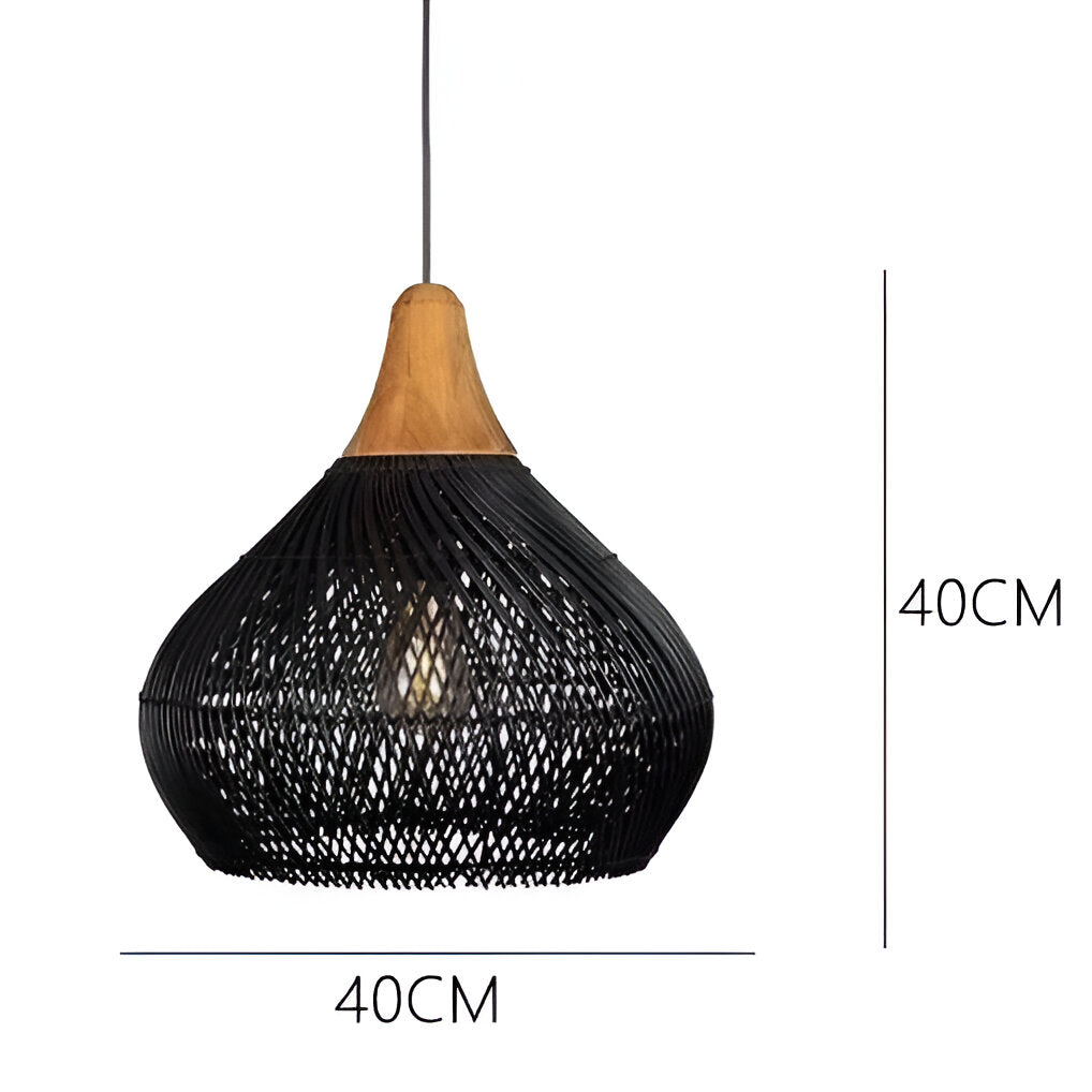 Suspension Rotin Tressé Main — Dôme Artisanal