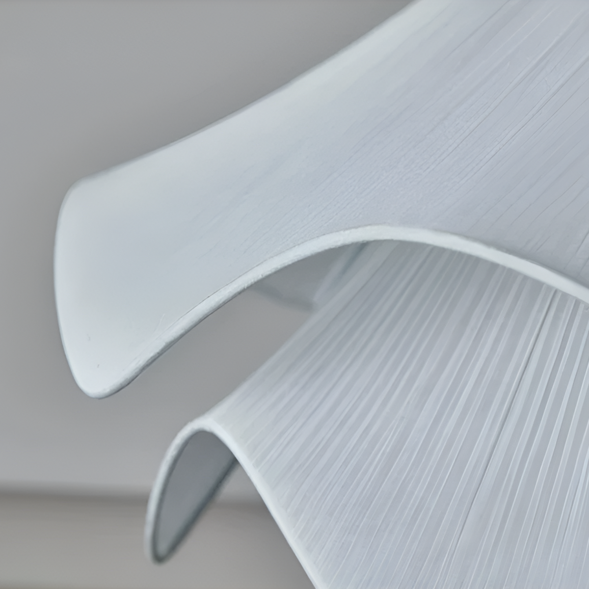 Suspension Japandi Tissu Ondulé — LED Blanc Doux