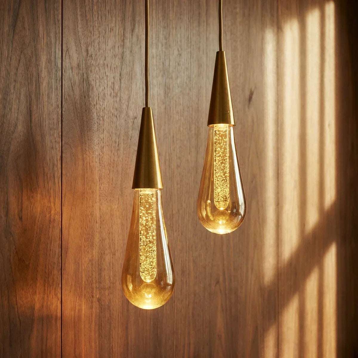 Suspension Gouttes de Cristal — Structure Aluminium