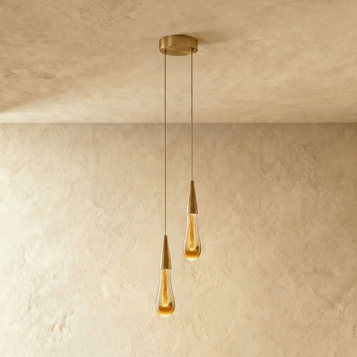 Suspension Gouttes de Cristal — Structure Aluminium