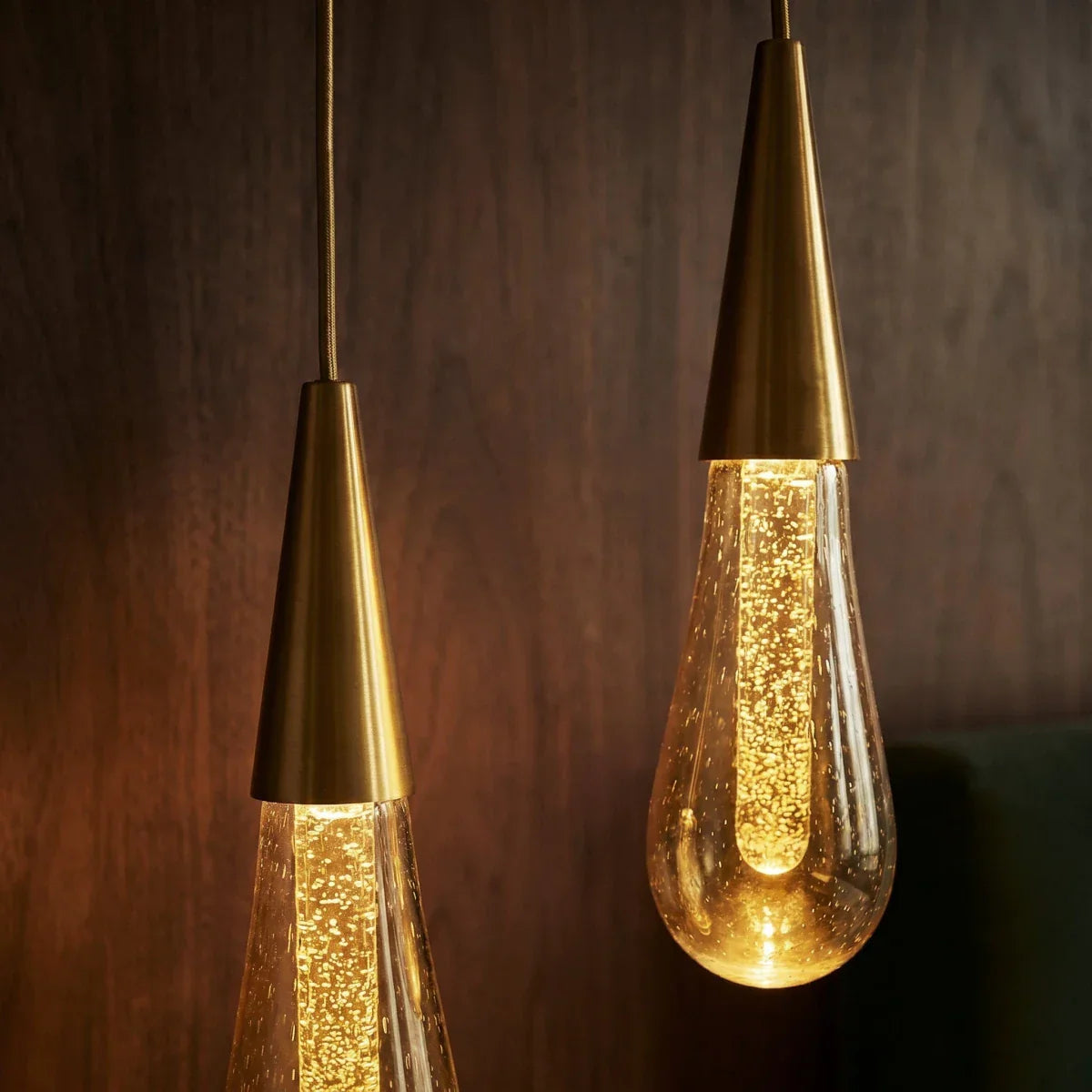 Suspension Gouttes de Cristal — Structure Aluminium