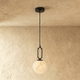 Suspension Gong Marbre Naturel — Lueur Chaude