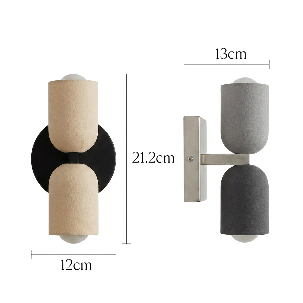 Applique Murale Cylindre Fer Forgé LED — Double Éclairage