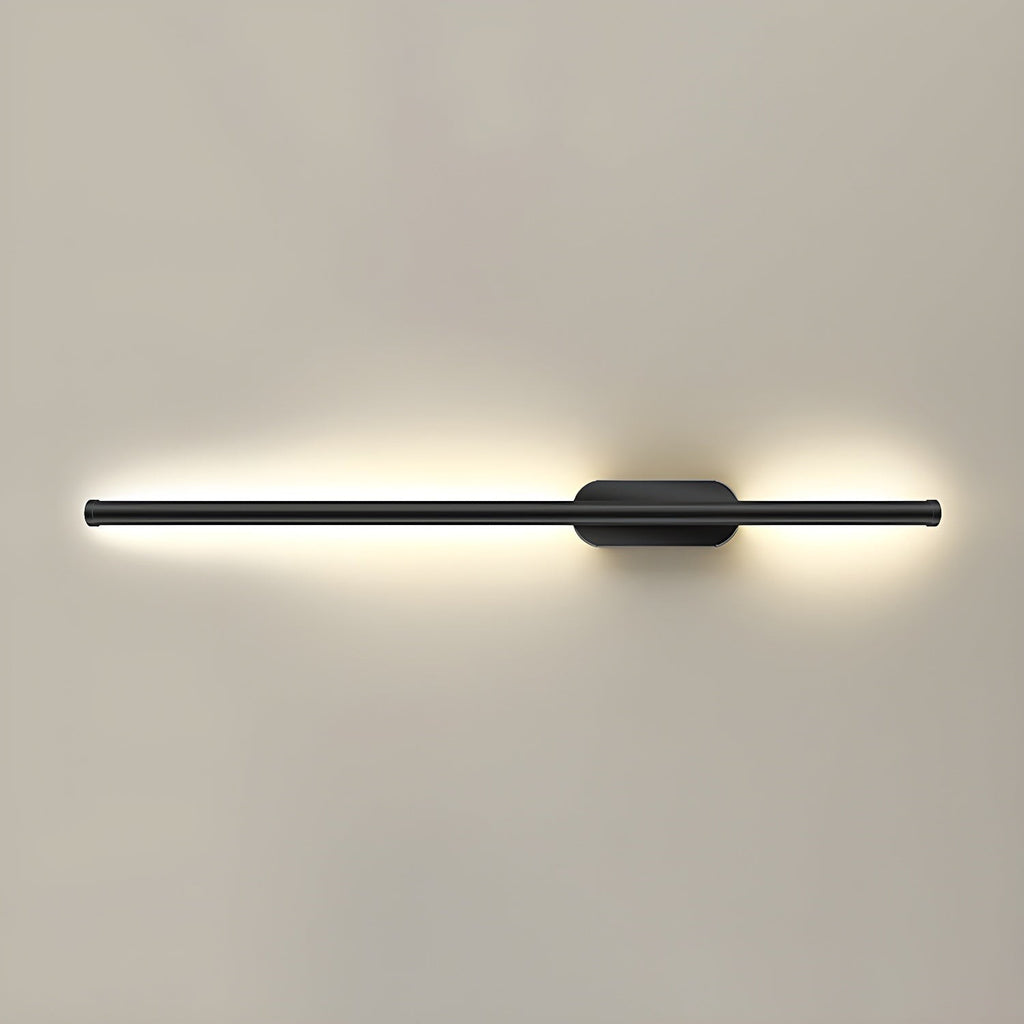 Lumiris applique murale linéaire en acrylique noir avec éclairage LED intégré, design moderne pour couloir ou chambre.