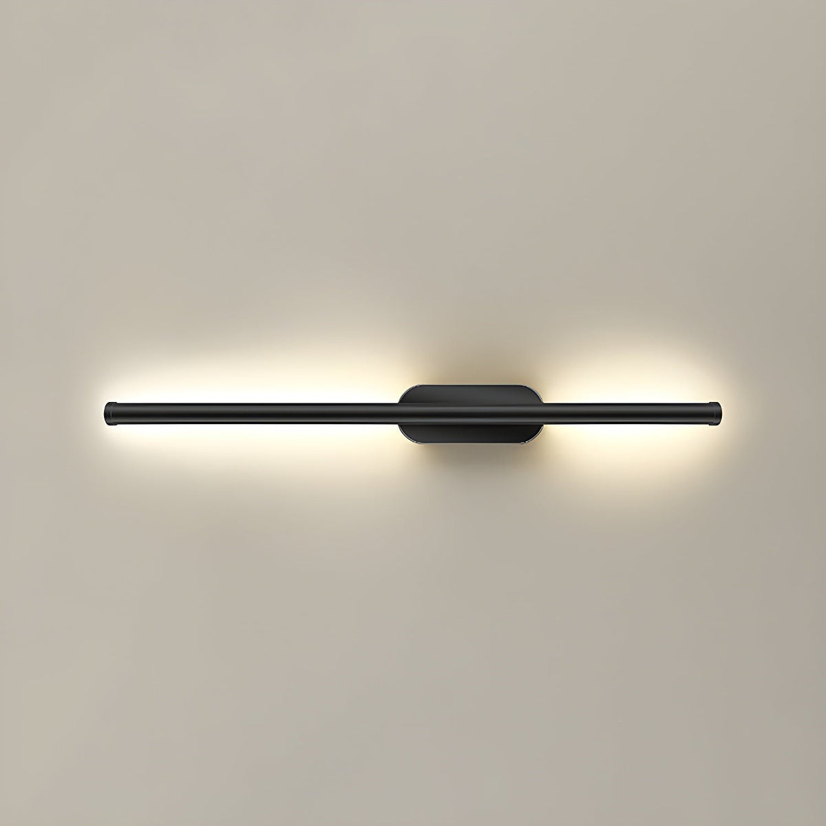 Lumiris applique murale design en acrylique noir avec éclairage LED intégré, style minimaliste.