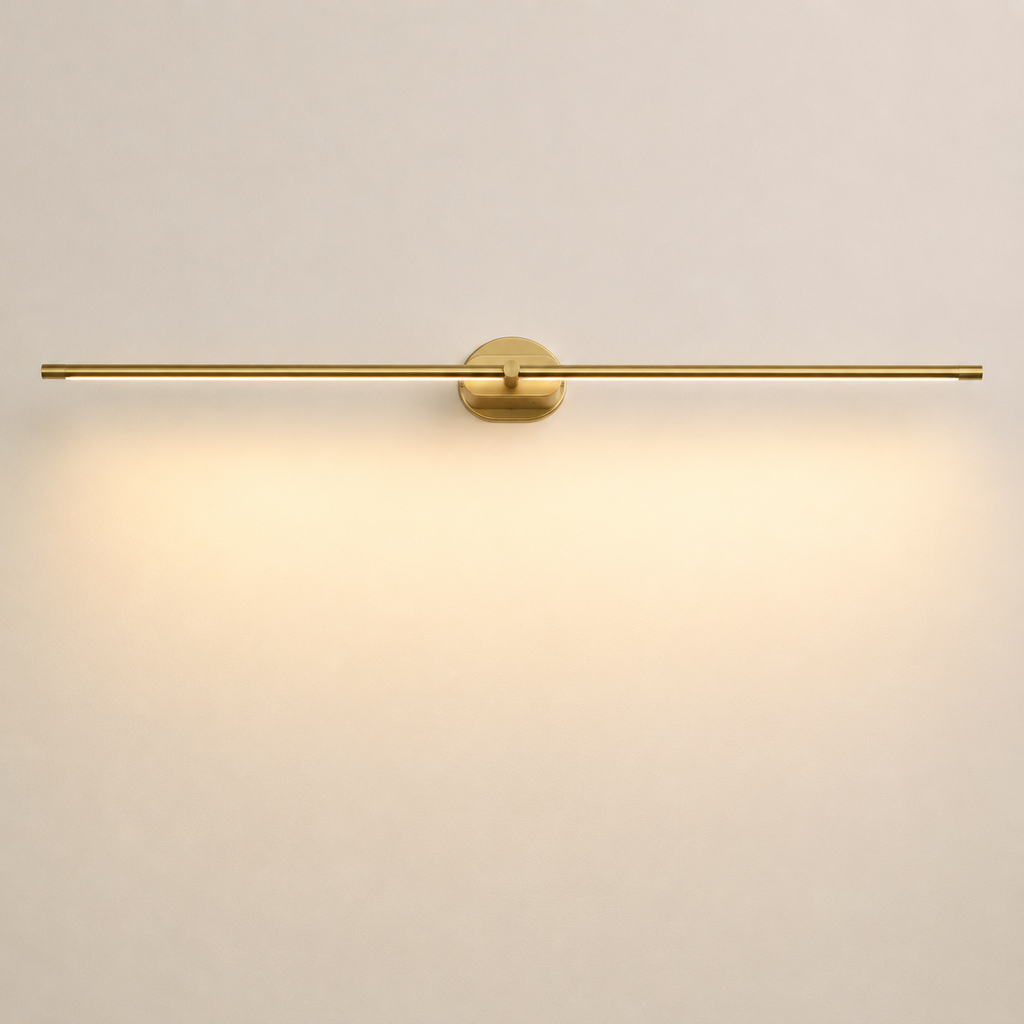 Lumiris applique murale dorée rechargeable design moderne, éclairage chaud, sans fil, interrupteur tactile.