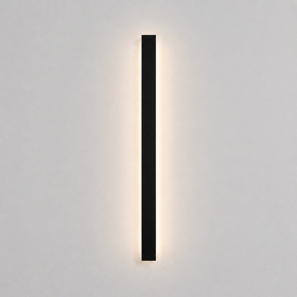 Lumiris applique murale LED extérieure design barre noire en métal et acrylique, éclairage façade jardin couloir IP65