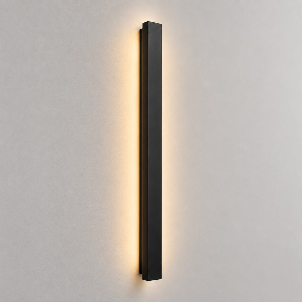 Lumiris applique murale LED extérieure en métal noir, design moderne, éclairage façade, 120cm