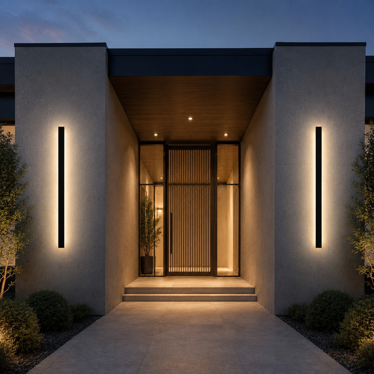 Lumiris applique murale extérieure LED en métal noir, éclairage façade design, 120cm