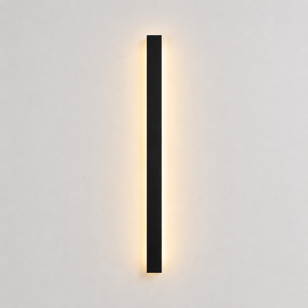 Lumiris applique murale extérieure LED noire en métal, design épuré, éclairage façade, 120cm
