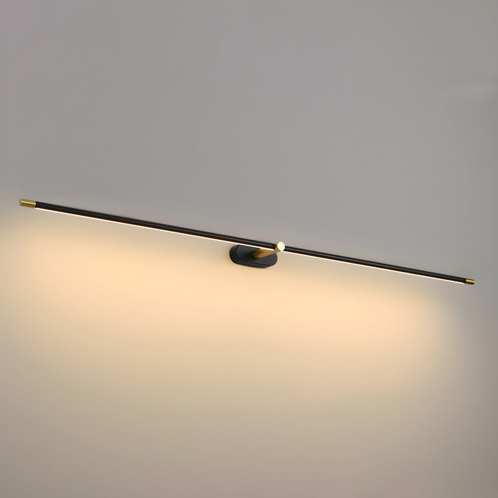 Lumiris applique murale LED rechargeable design moderne noir et doré, éclairage chaud pour salle de bain.