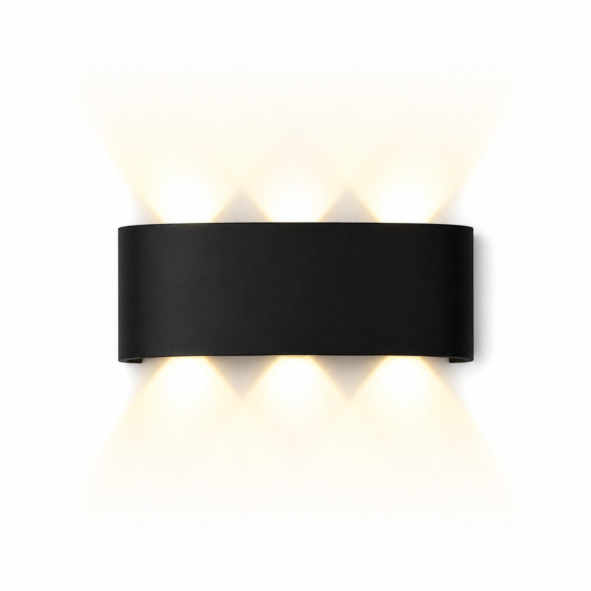 Lumiris applique murale LED noire en aluminium, éclairage extérieur up/down, design moderne, étanche IP65.