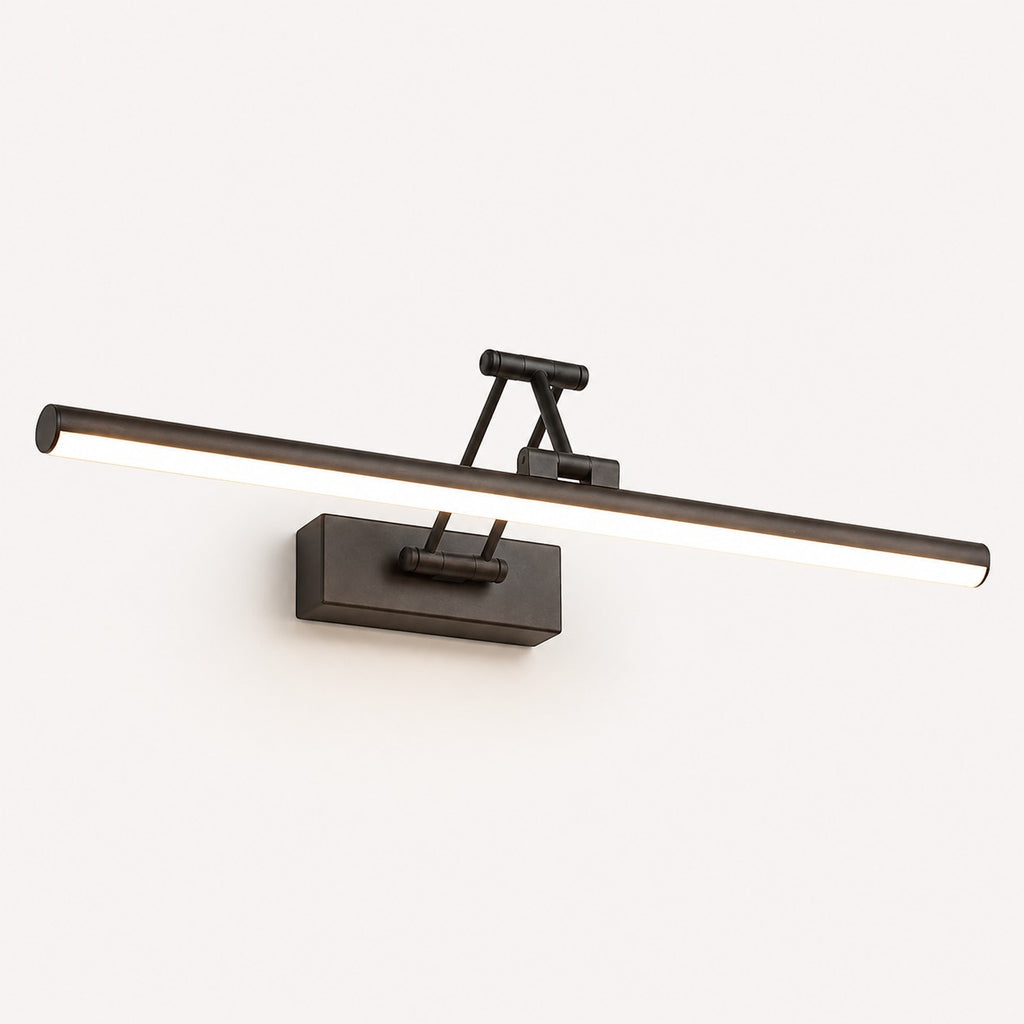 Lumiris applique murale linéaire en métal noir réglable avec éclairage LED froid, style moderne.