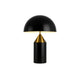 Lampe de table champignon Lumiris en métal noir et doré, design moderne pour bureau ou chambre.