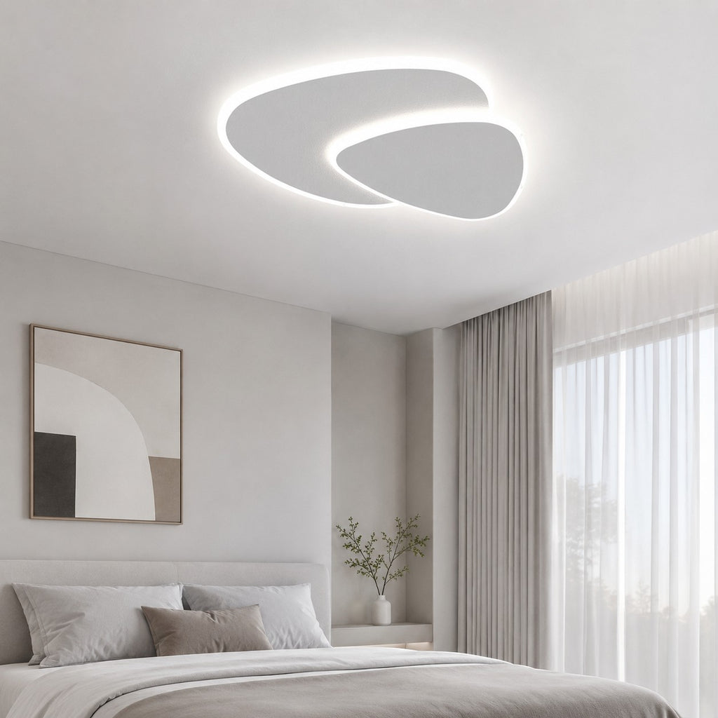 Plafonnier LED Lumiris blanc en métal et acrylique, design moderne, 3 températures de couleur, dimmable.