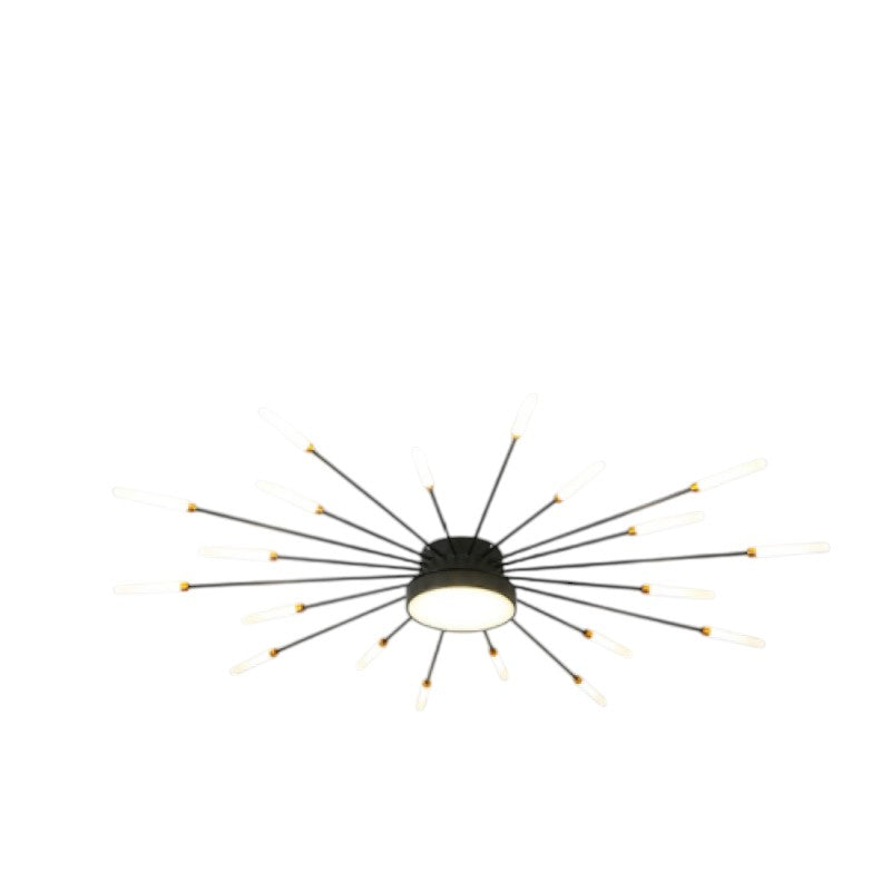 Lumiris plafonnier LED design étoile en métal noir et doré, éclairage moderne pour intérieur.